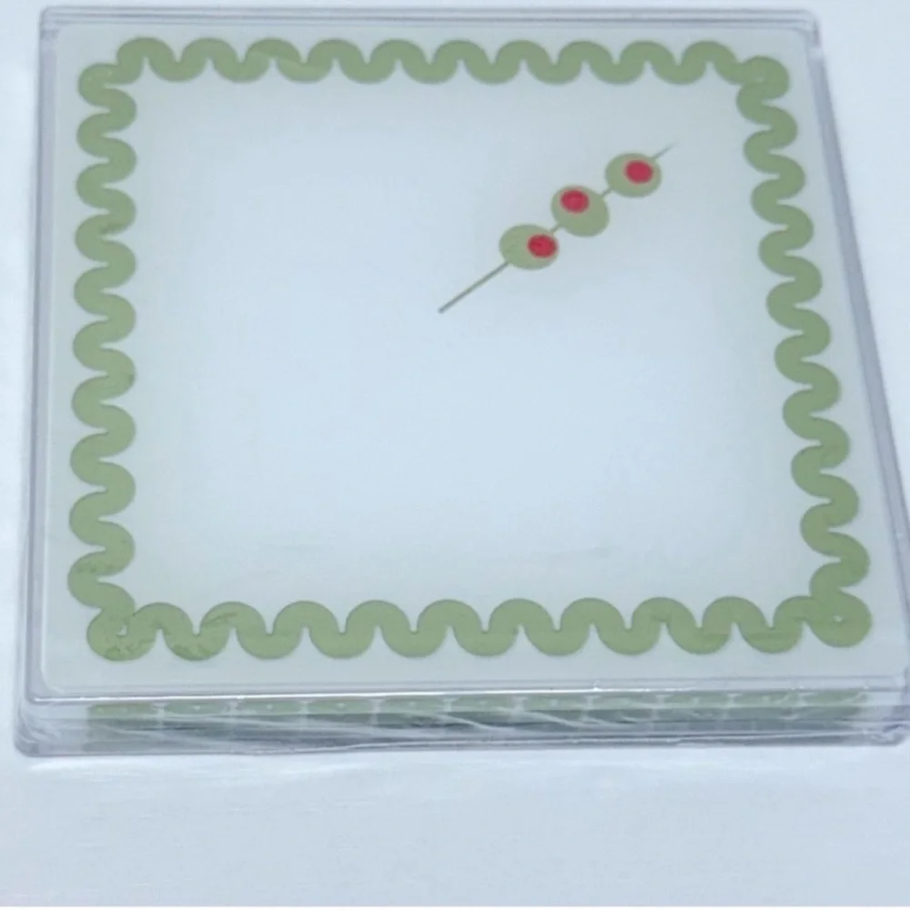 3 for $15 SALE New Target Bullseye set of 4 Coasters with Martini Olive design